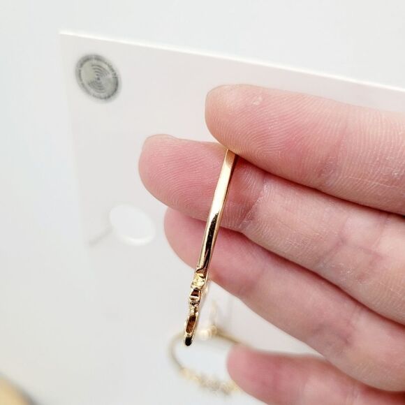 Brand New Forever 21 Gold Snowflake Rhinestone Earrings - Picture 4 of 7